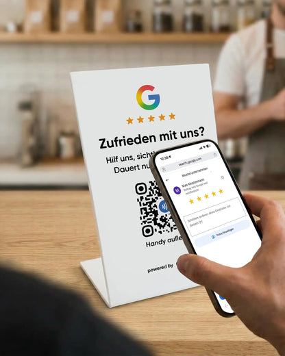 Google Bewertungsaufsteller | Smarter NFC- & QR Code